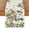 Cross Olive Leaves Spring Table Runner,Seasonal Summer Easter Kitchen Dining Table Decoration for Home Party Decor 13x72 Inch